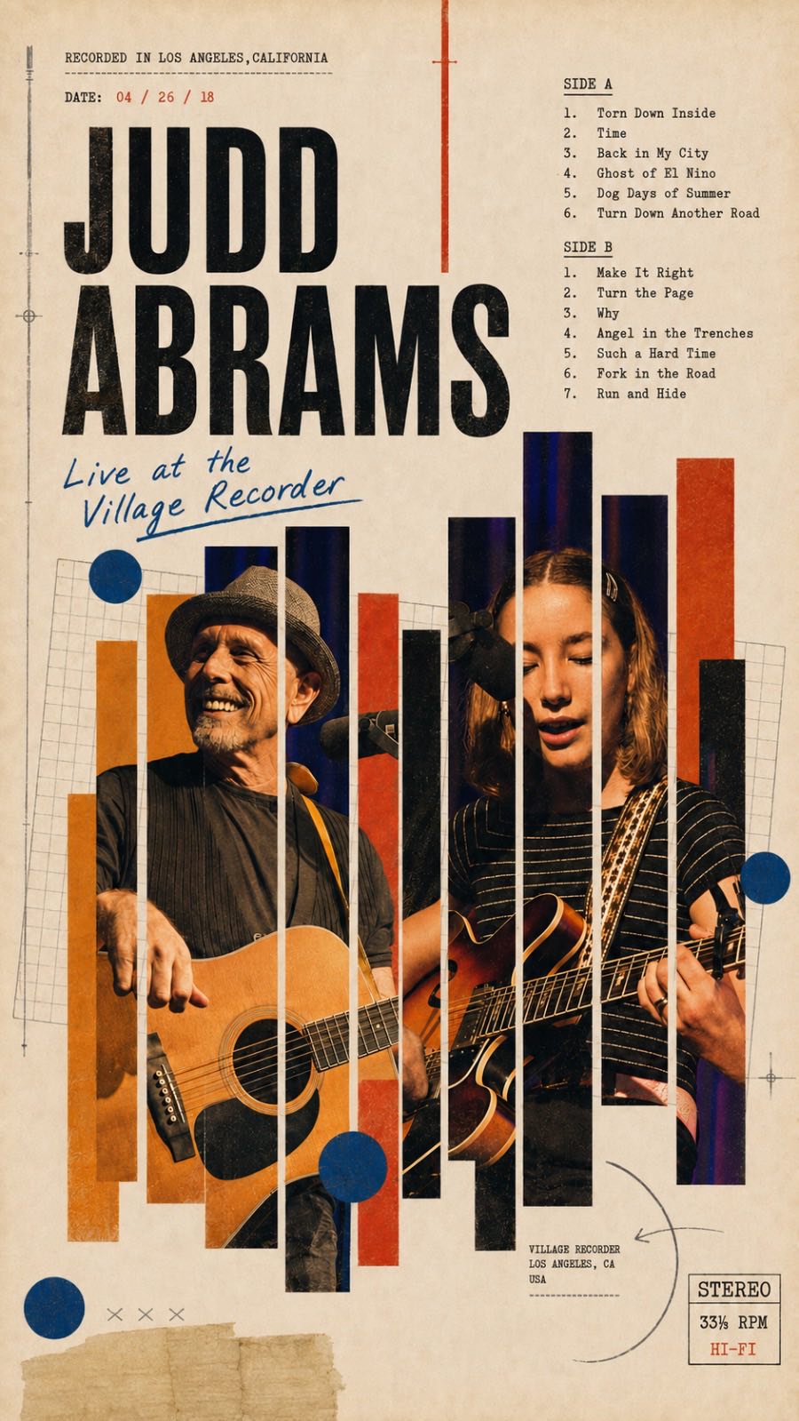 Judd Abrams — Live at the Village Recorder, Los Angeles, 04/26/18