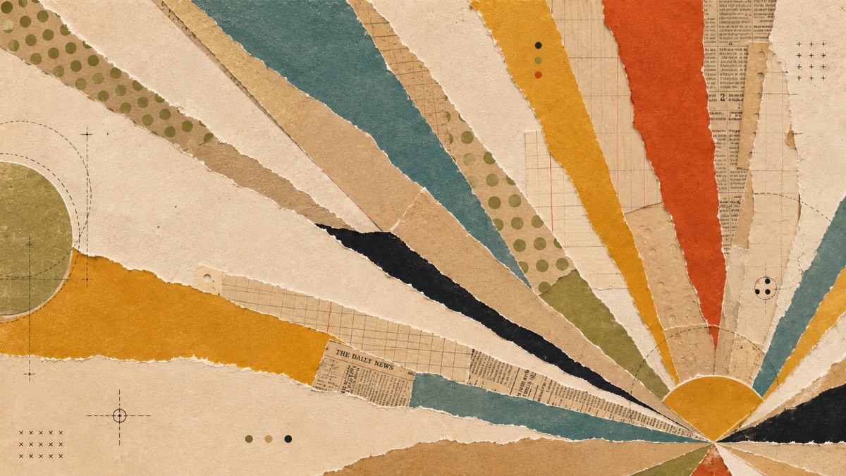 Torn-paper sunburst