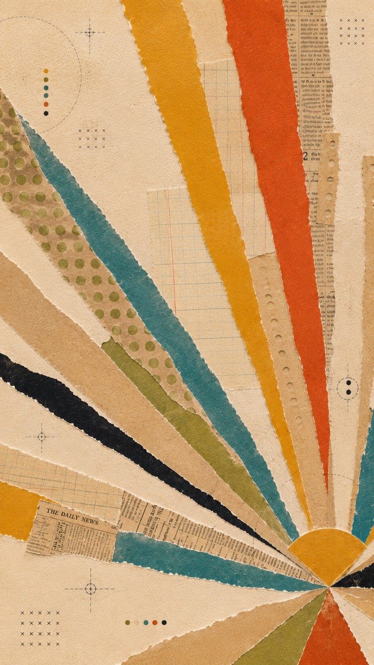 Torn-paper sunburst