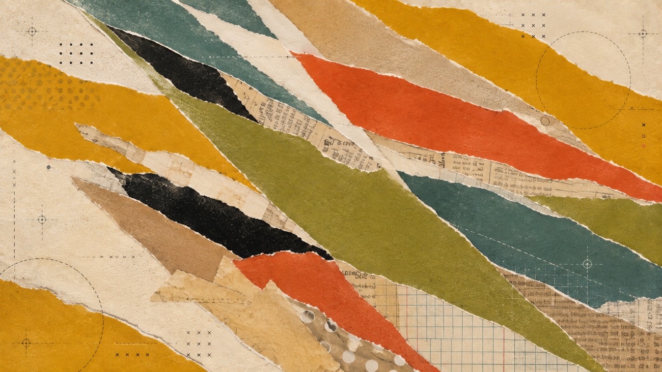 Torn-paper diagonal stripes
