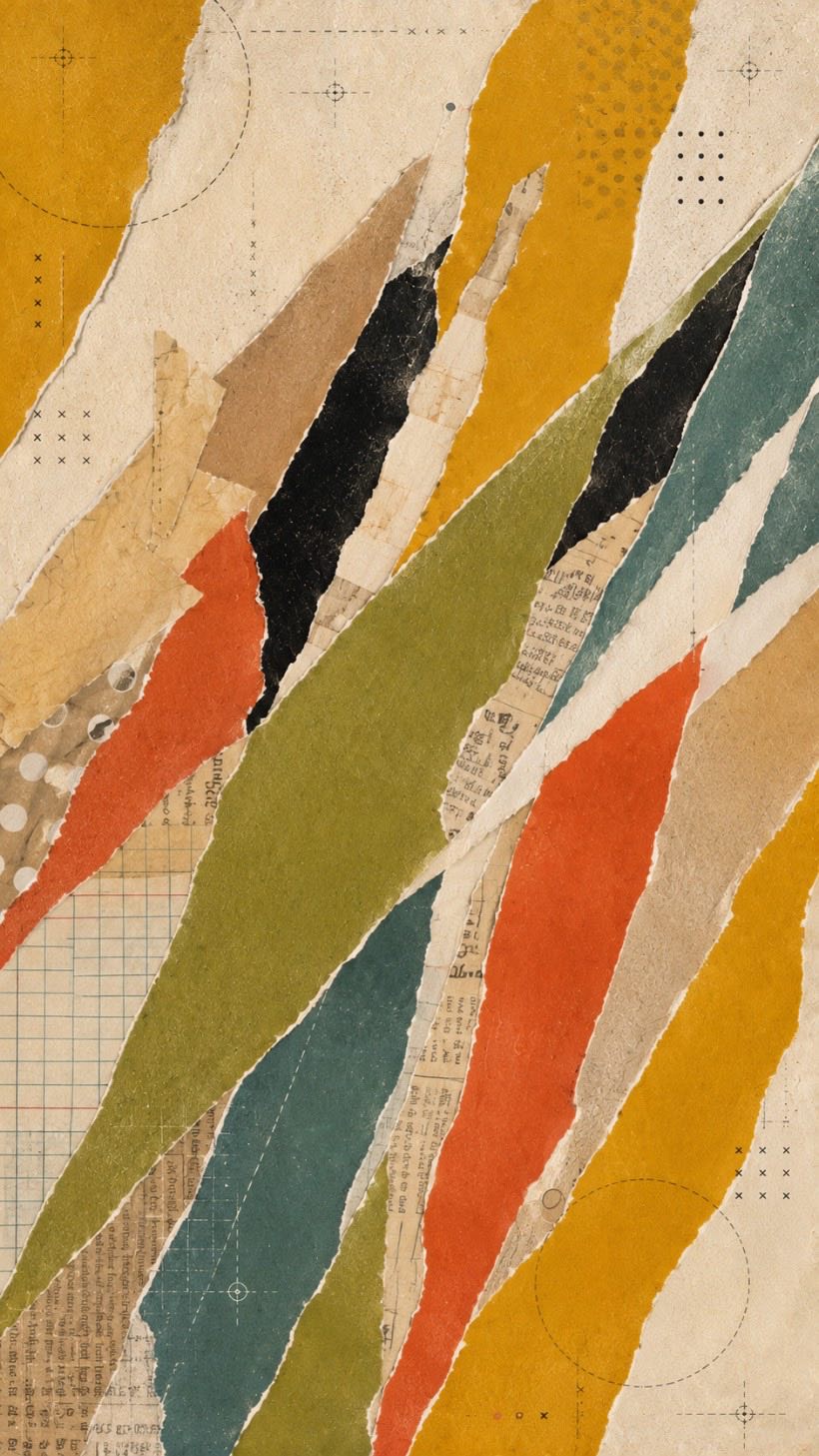 Torn-paper diagonal stripes